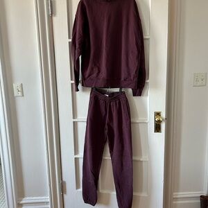 Outdoor Voices x St. V Plum Hoodie and Jogger Set — size xxs/xs